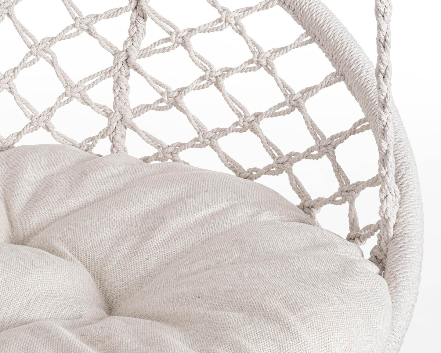 Amaca Pensile Javier Tondo Bianco D88x130h in Cotone, Poliestere e Acciaio
