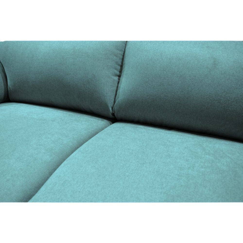 Divano Alenda 2 posti fisso con piedini quadrati colore verde acqua H98xL160xP92