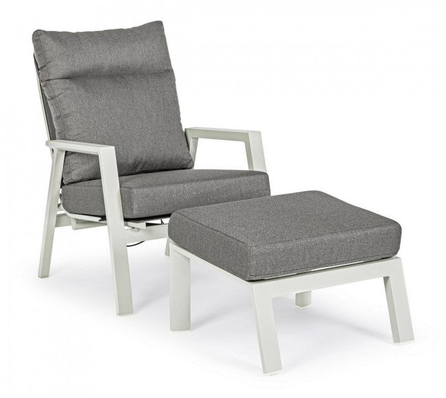 Hocker aus Aluminium mit Kledi Mondkissen
