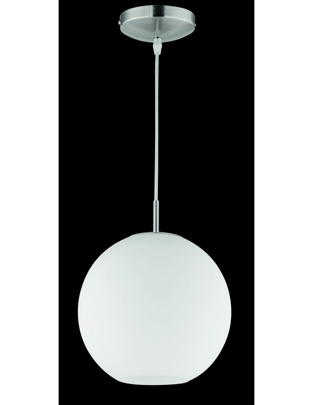 Moderne Pendelleuchte Moon Boccia aus weißem Glas Ø25 cm Trio-Beleuchtung