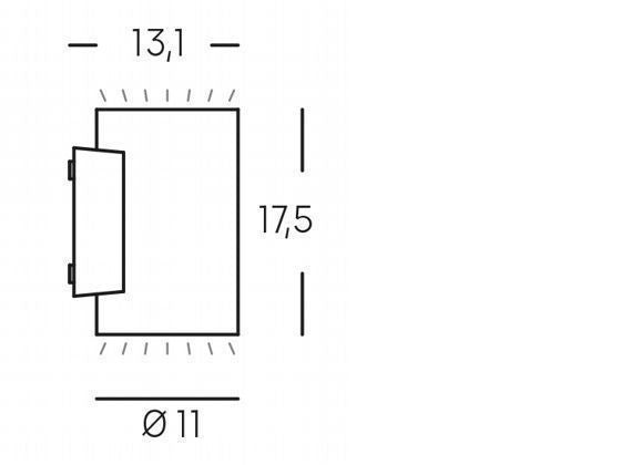 Applique Led 10W + 10W 3000K show-Graphit-Line