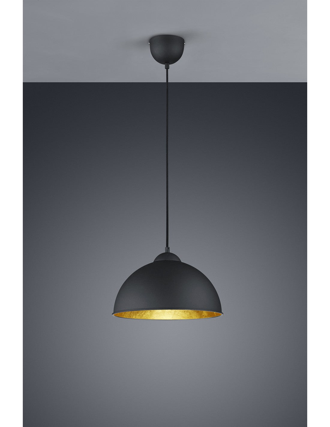 Kuppelaufhängung Jimmy 1xE27 Schwarz und Gold Ø31 cm Trio Lighting