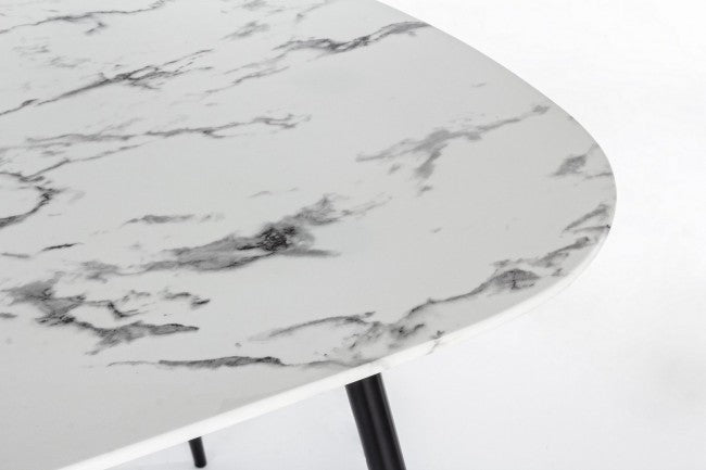 Tisch oval Marmor Effekt Marmor 110x50x45h cm