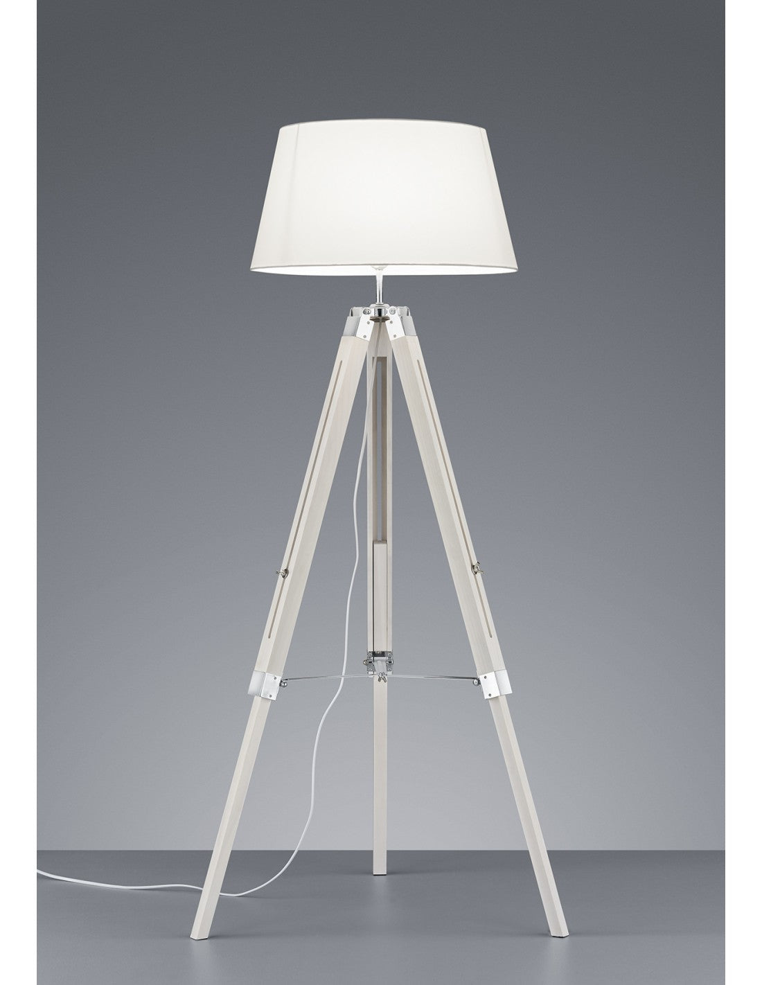 Moderne Moma Treppen Little Tessuto Bianco Tripod H143 cm Trio Lighting