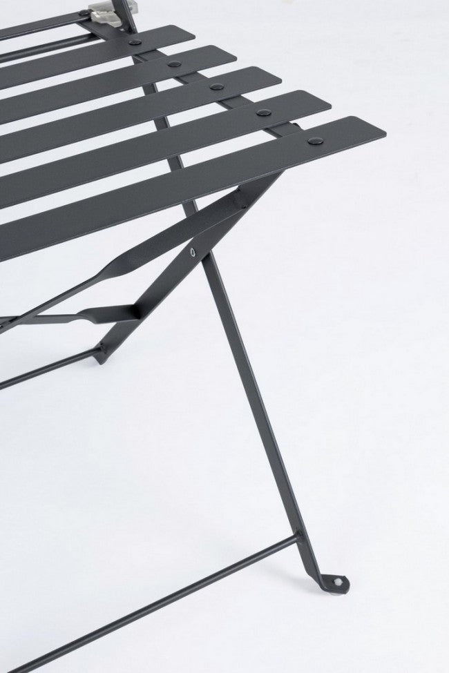 Anthrazitfarbenes Gartenset von Bizzotto, Bistrotisch und Stühle