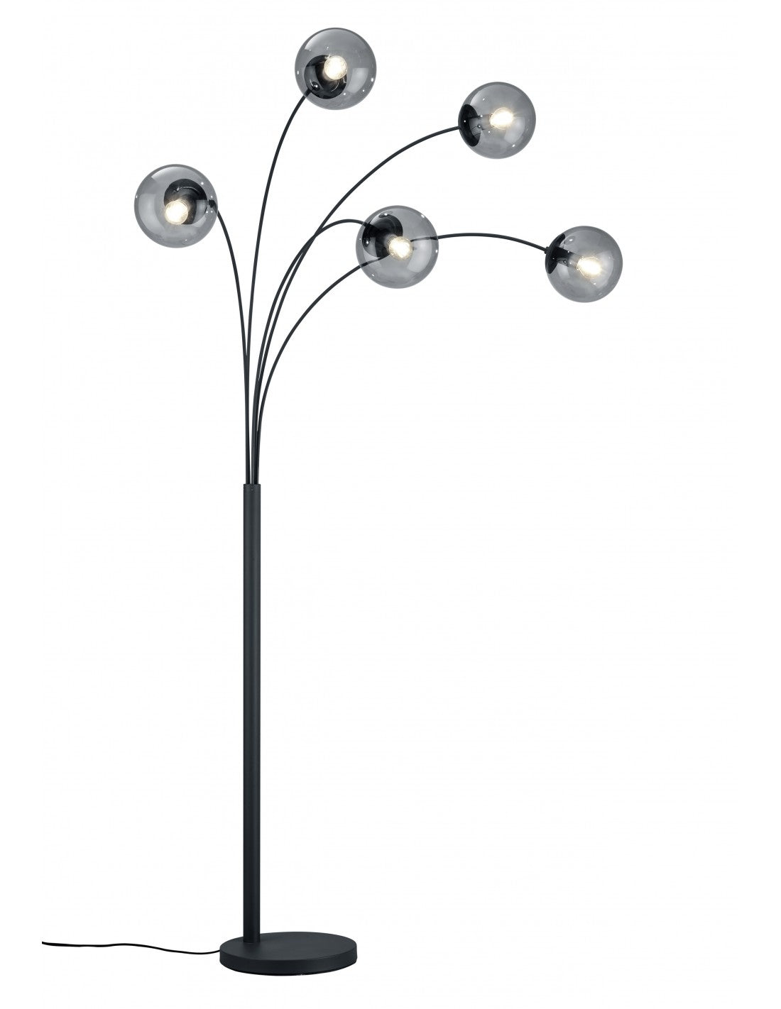 Stehleuchte Design 5 Kugeln Rauchglas Balini Anthrazit Trio Lighting
