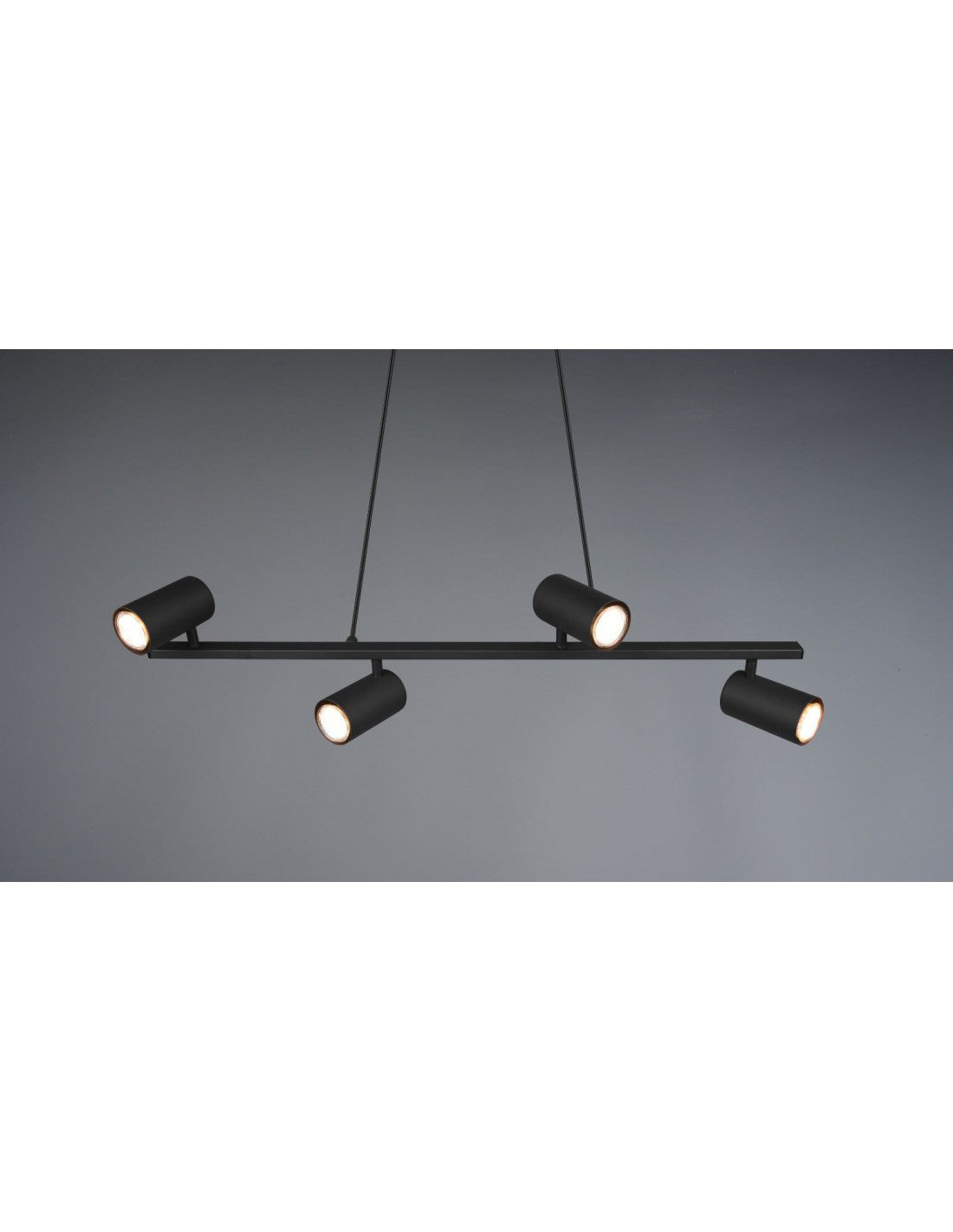 Schwarze Aufhängung mit 4 verstellbaren GU10-Strahlern Marley Trio Lighting