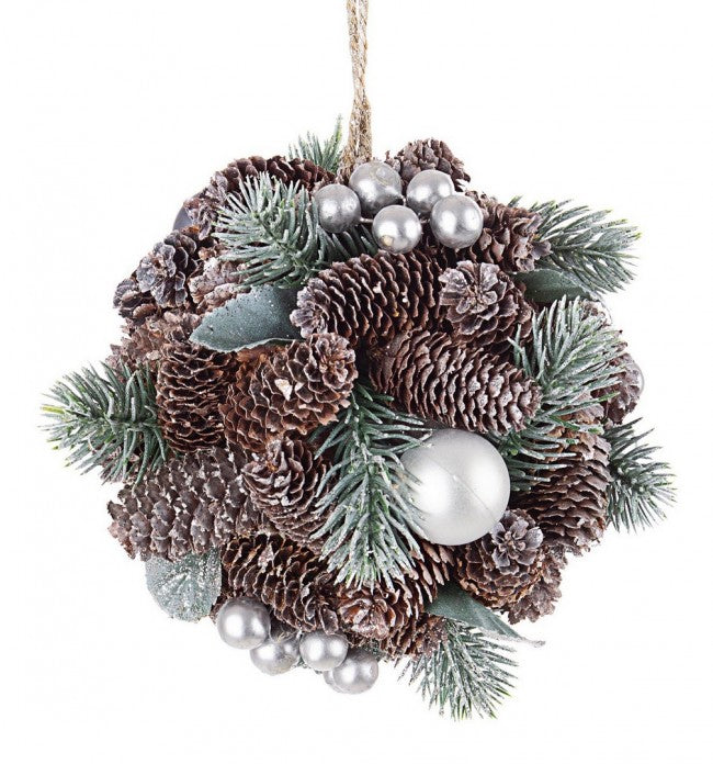 6x sphärische Dekoration Astrid Silber D140