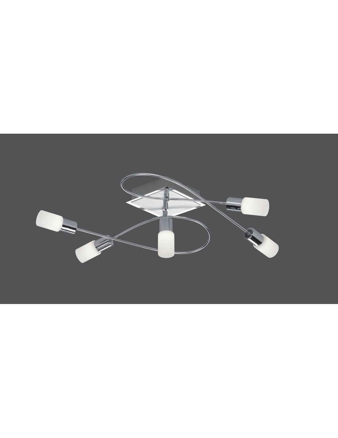 Moderne Clapton Chrome Deckenleuchte 5 LED Trio Lighting