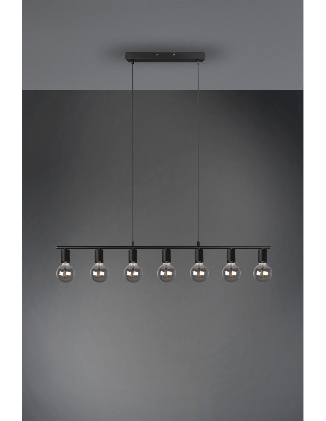 Pendelleuchte 7xE27 Vannes Schwarz L110 cm Trio Lighting