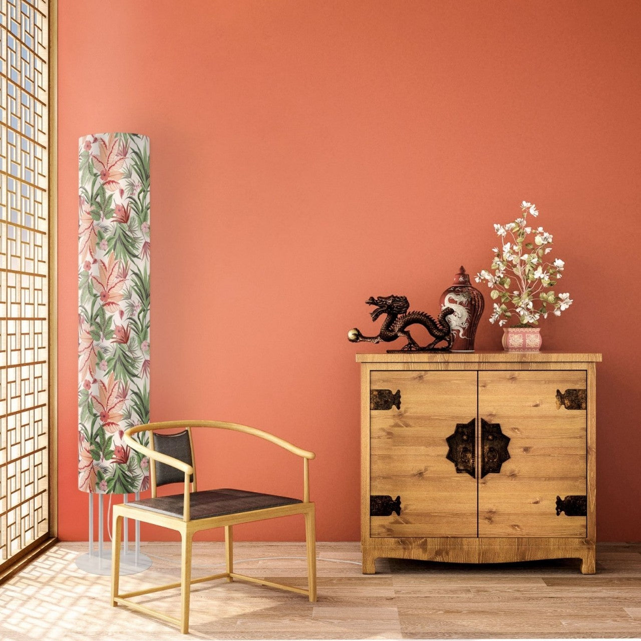 Mt Triangle Base Stehlampe aus weißem Metall cm. 27 x 190h