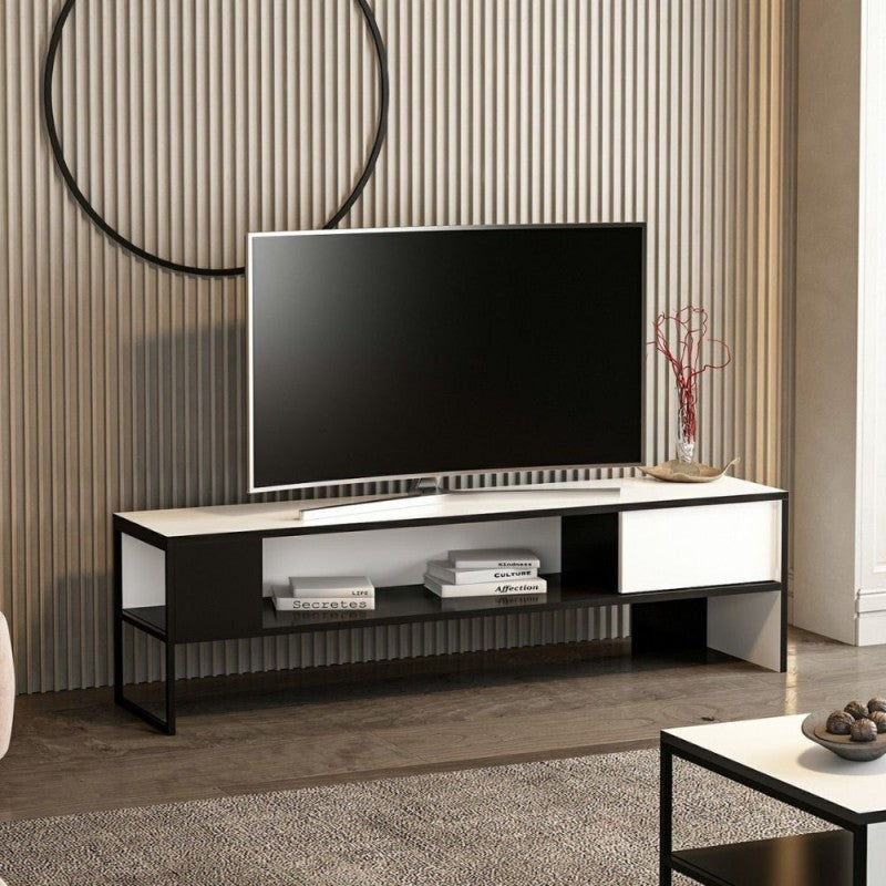 Concord schwarz-weißer TV-Ständer 150x35xh.42 cm.