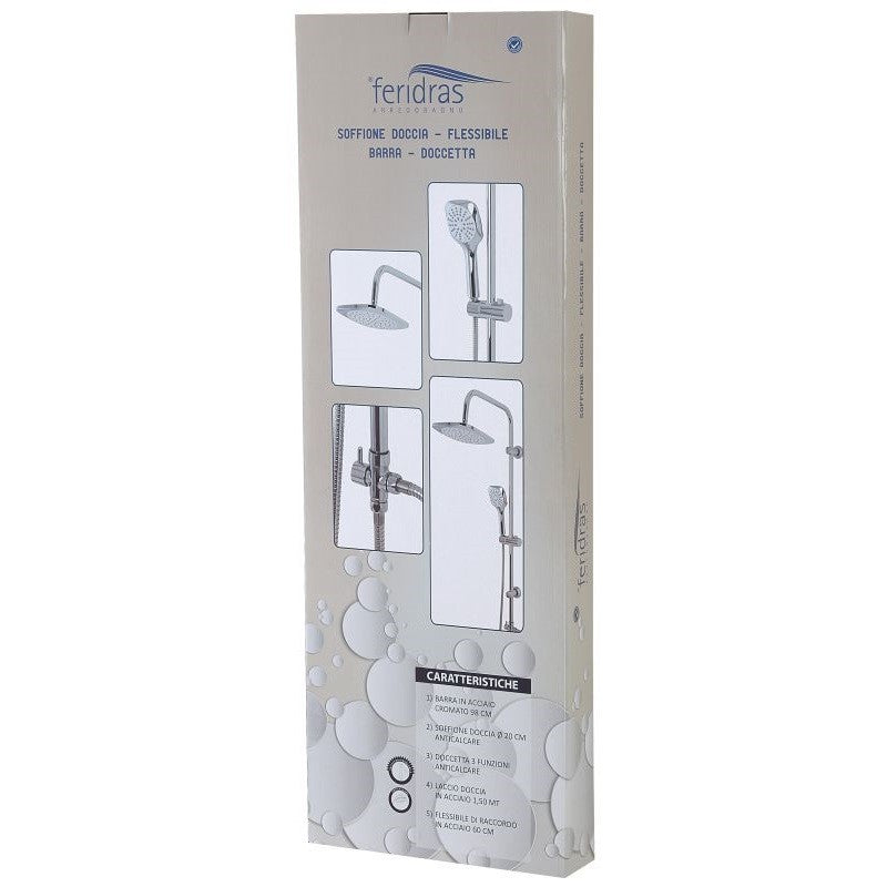 Rundes Duschsäulenset aus verchromtem Stahl