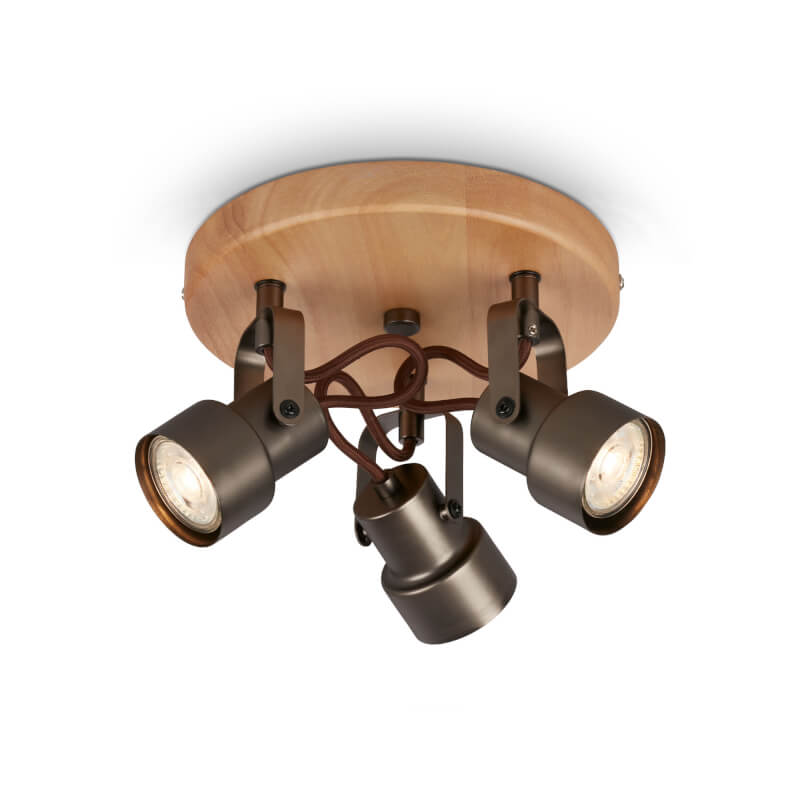 Antiker grauer Strahler Ø 21 cm 3xGU10 15W 1380lm