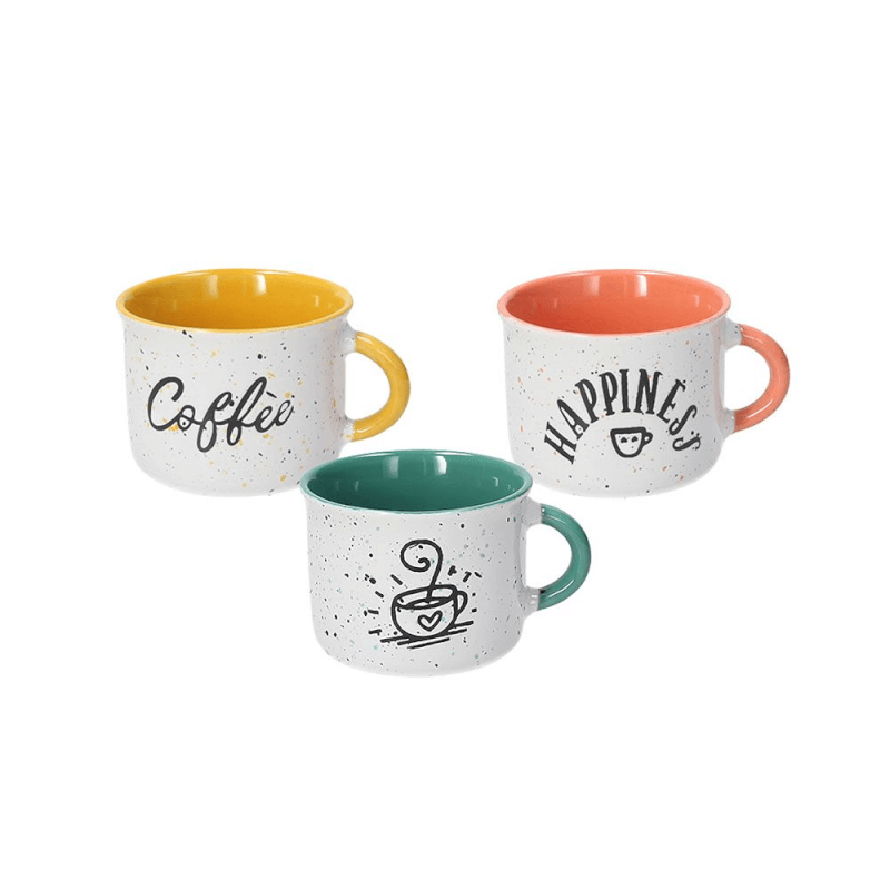 Tasse Kaffee ohne Schale, 90 cc Happy Coffee Stoneware Multicolor