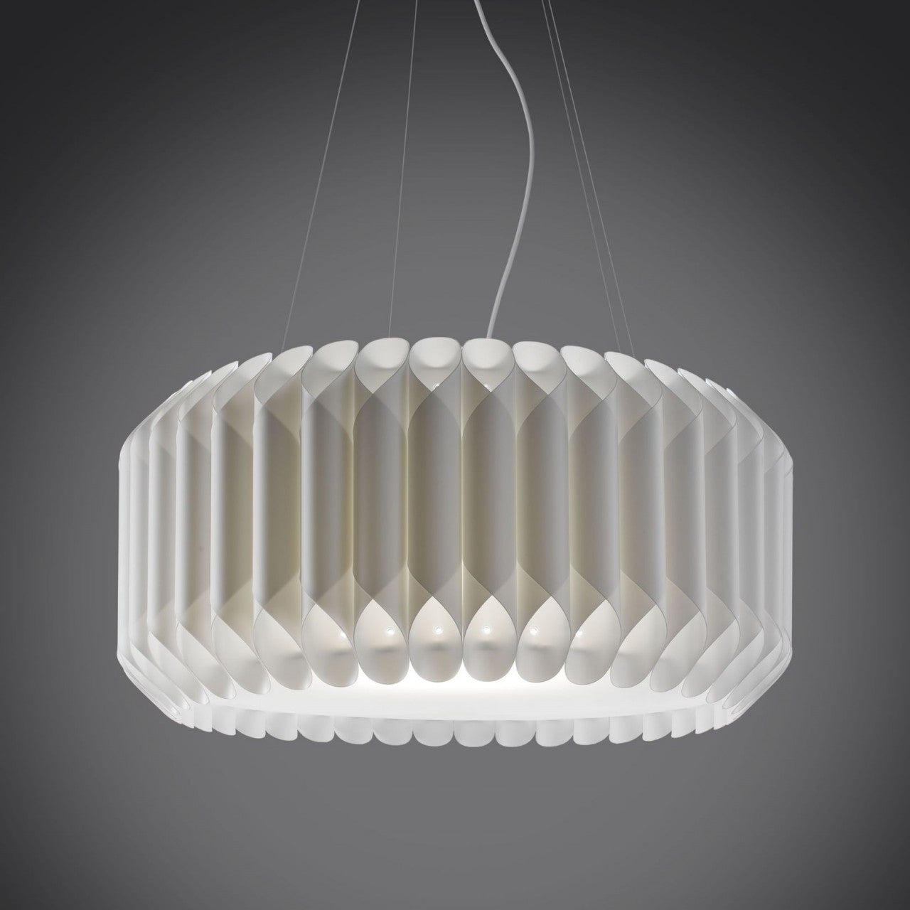 Aufhängung 3 Lichter Weiß aus verchromtem Metall Cm. 60 x 31h