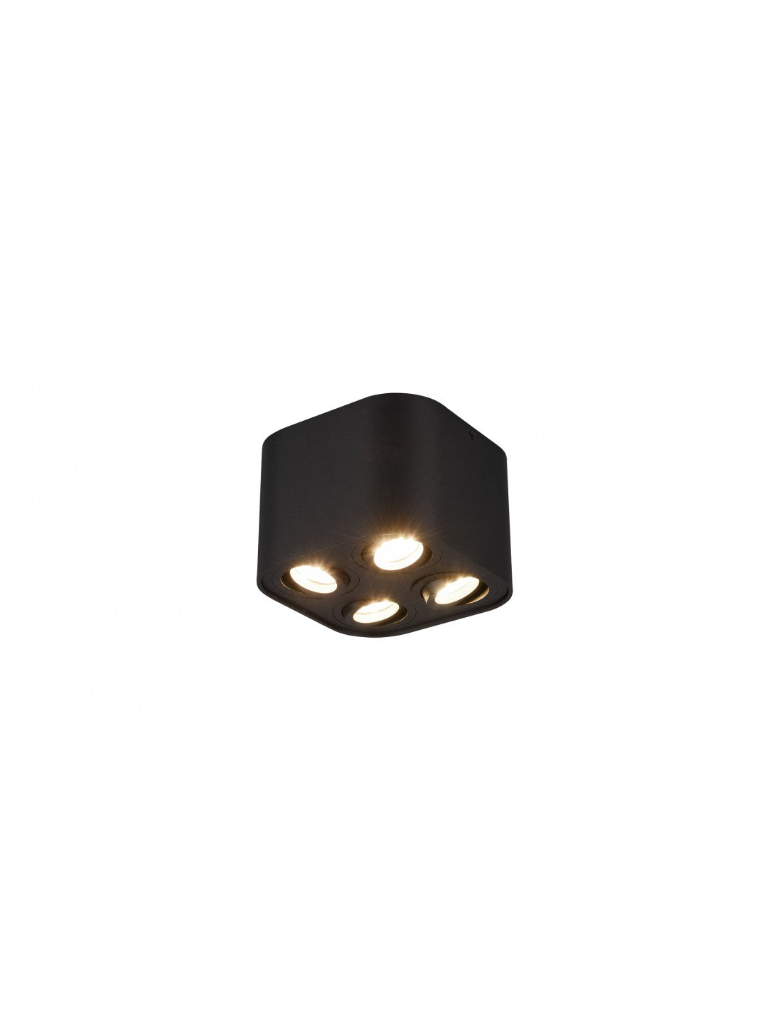 Deckenleuchte 4 verstellbare GU10-Spots Cookie Cube Black Trio Lighting