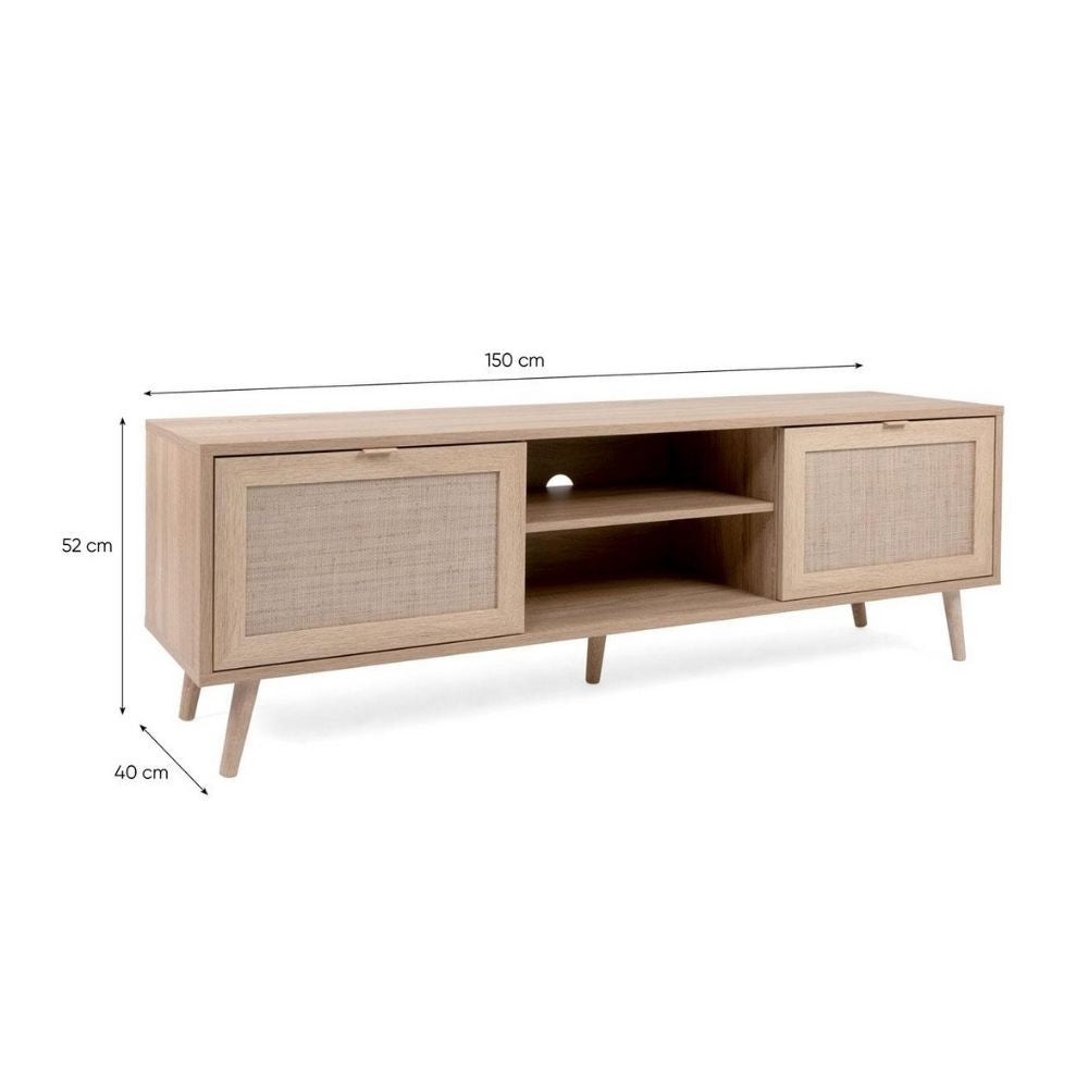 Bali 56A TV-Schrank mit 2 Türen in Korboptik