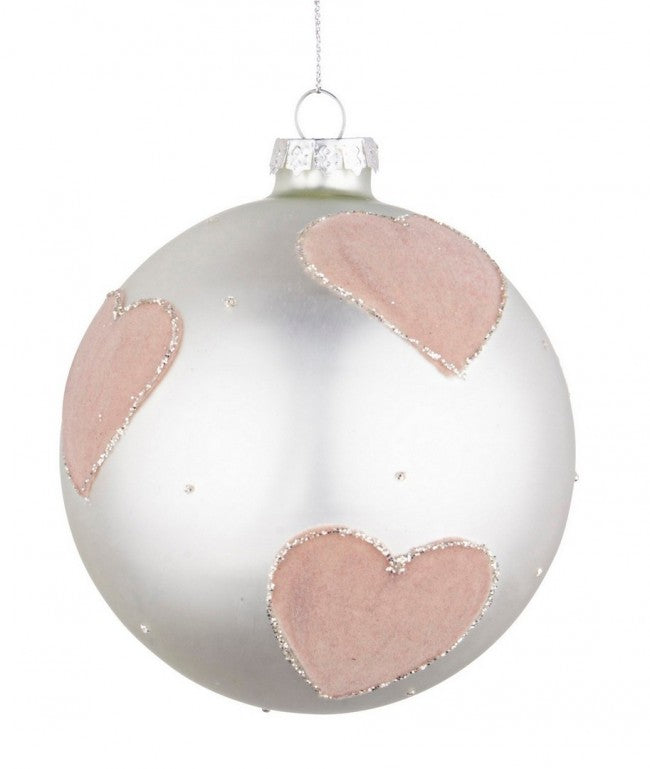 8x Sphere Vt Chic Silver Op Heart Pink D100