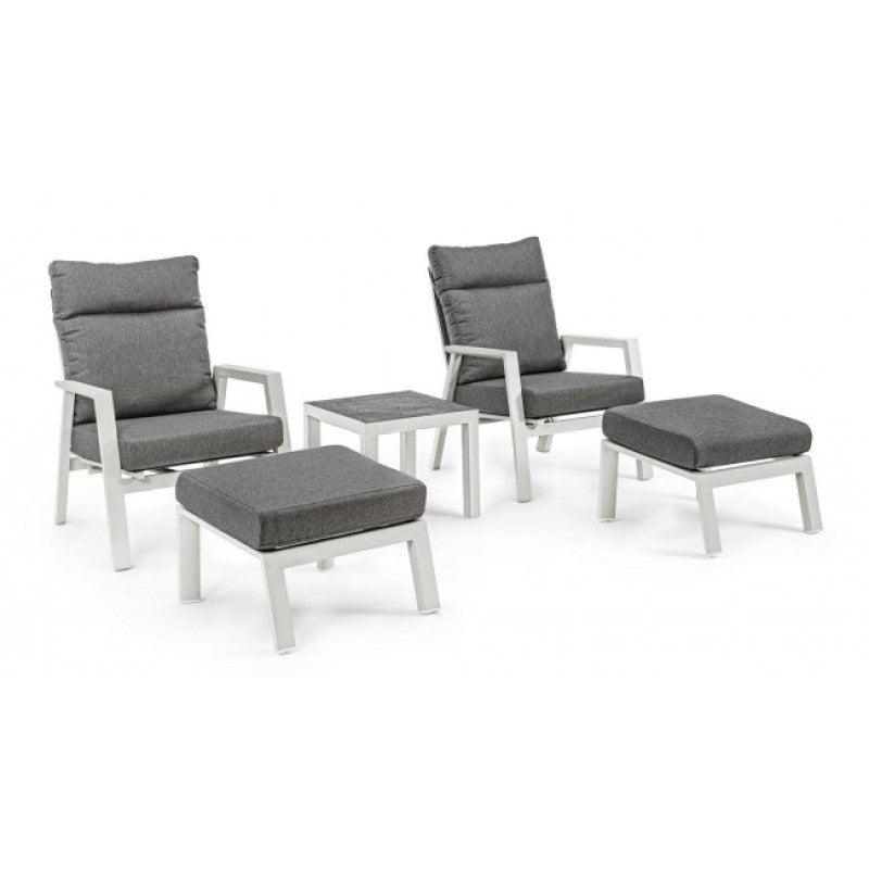 Hocker aus Aluminium mit Kledi Mondkissen