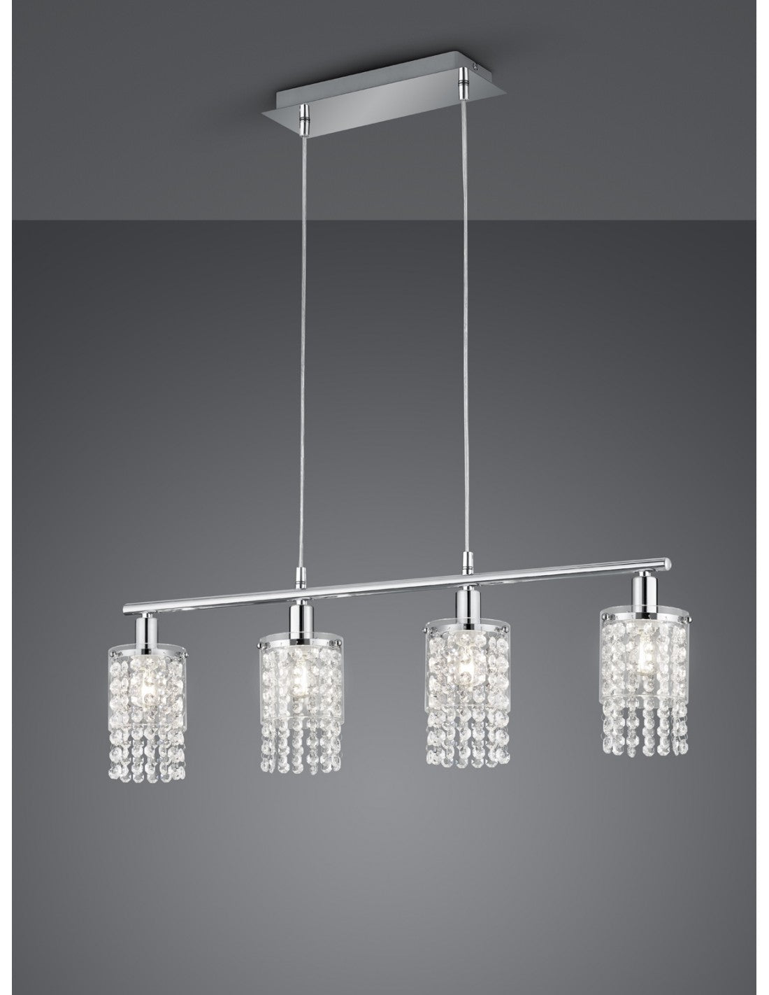 Posh Pendelleuchte 4xE14 Chromglas L80 cm Trio Lighting