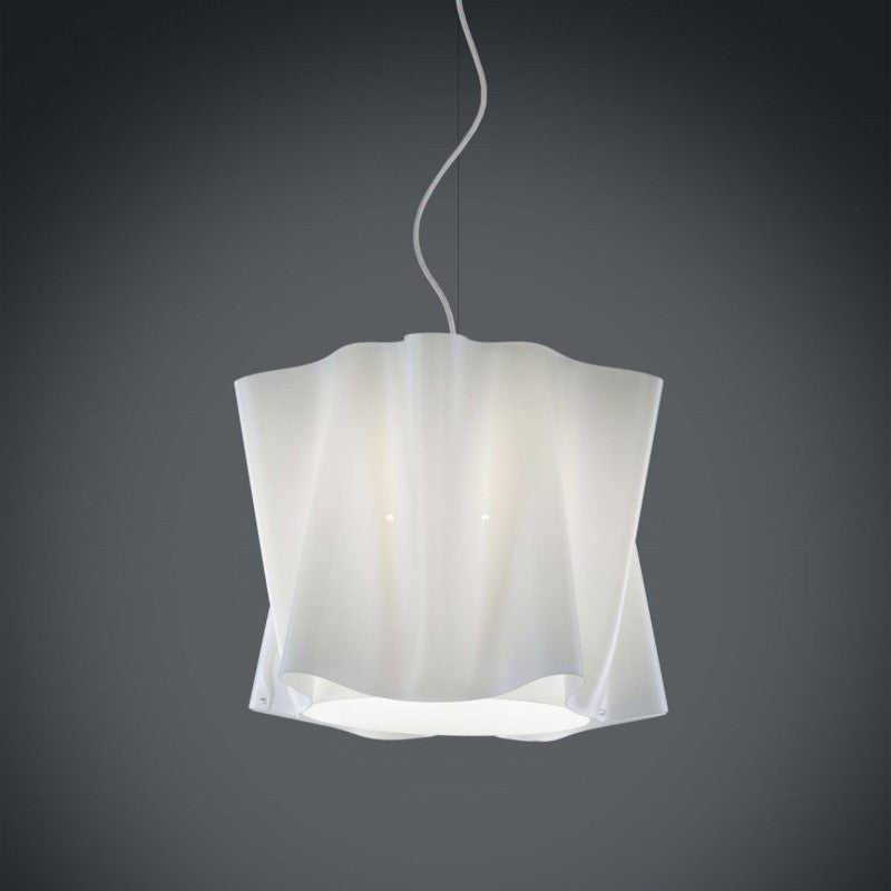 Hängeleuchter-Lampenschirm FOLIO aus weißem Polilux, Durchmesser 40 x H37 cm