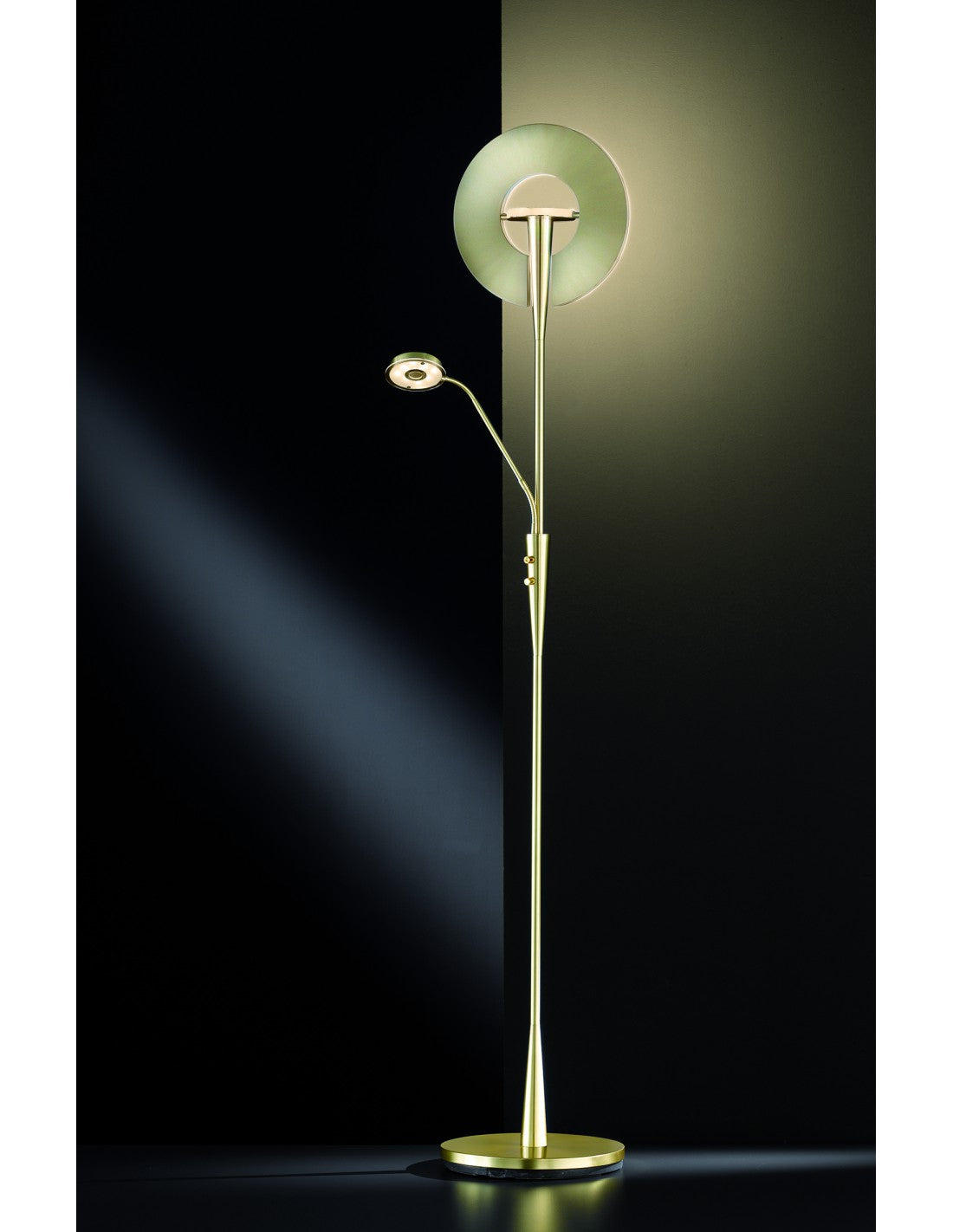 Piantana Led mit Luce Spot zum Lesen des Deinbaren Quebec Ottone Trio Lighting