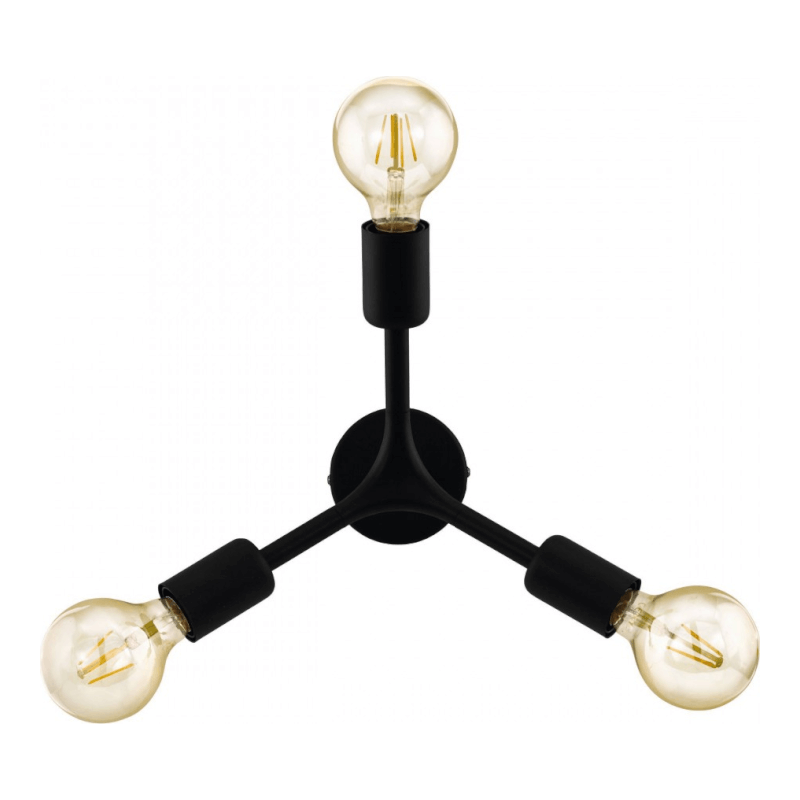 Bocadella Schwarze Deckenleuchte 3Xe27 Ø34,5 cm Eglo