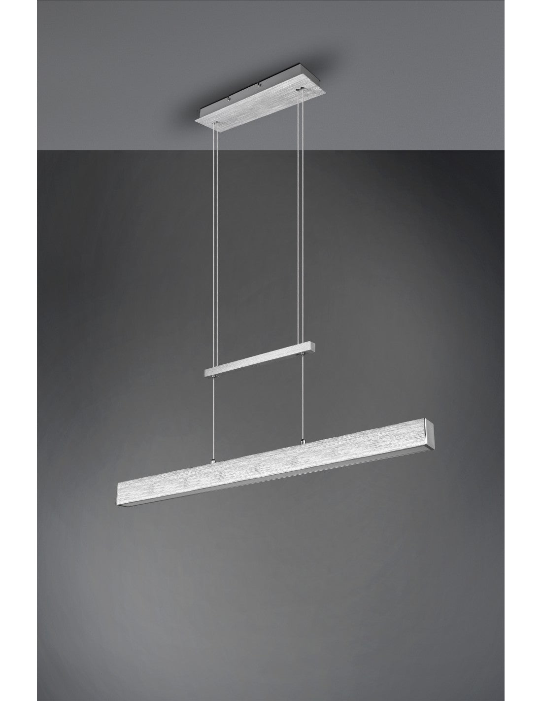 Paros Pendelleuchte mit doppelter Emission, LED, dimmbar, Aluminium, L90 cm, Trio-Beleuchtung