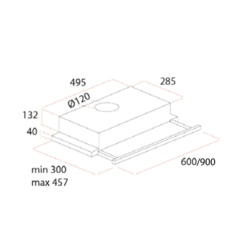 Samet Subsile Haube Slim 60 Edelstahl 1 Motor