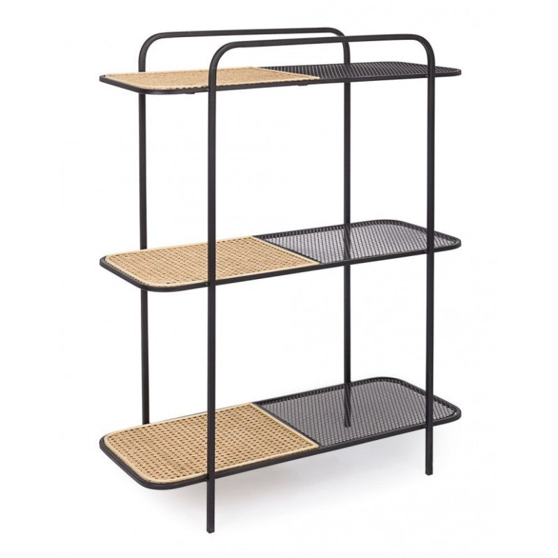Stahl Bücherregal Geformt drei Regale Anthrazit ELYOT 82x35x h100 cm