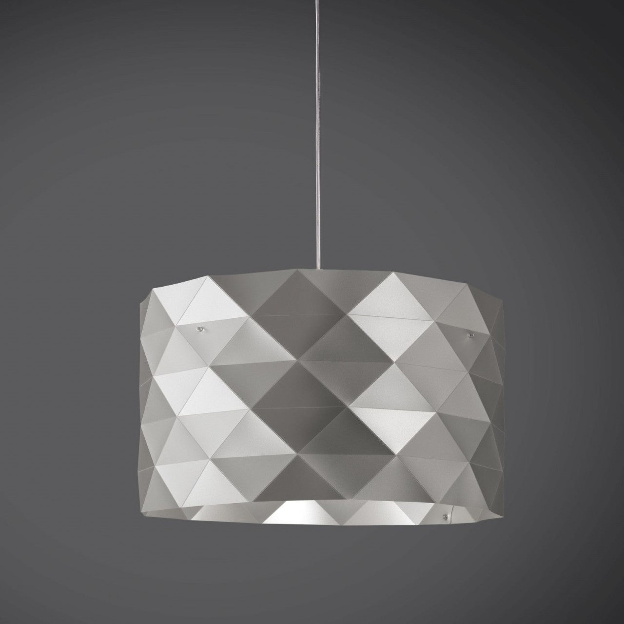 Aufhängung 3 Lichter Silber aus verchromtem Metall cm. 40 x 25h