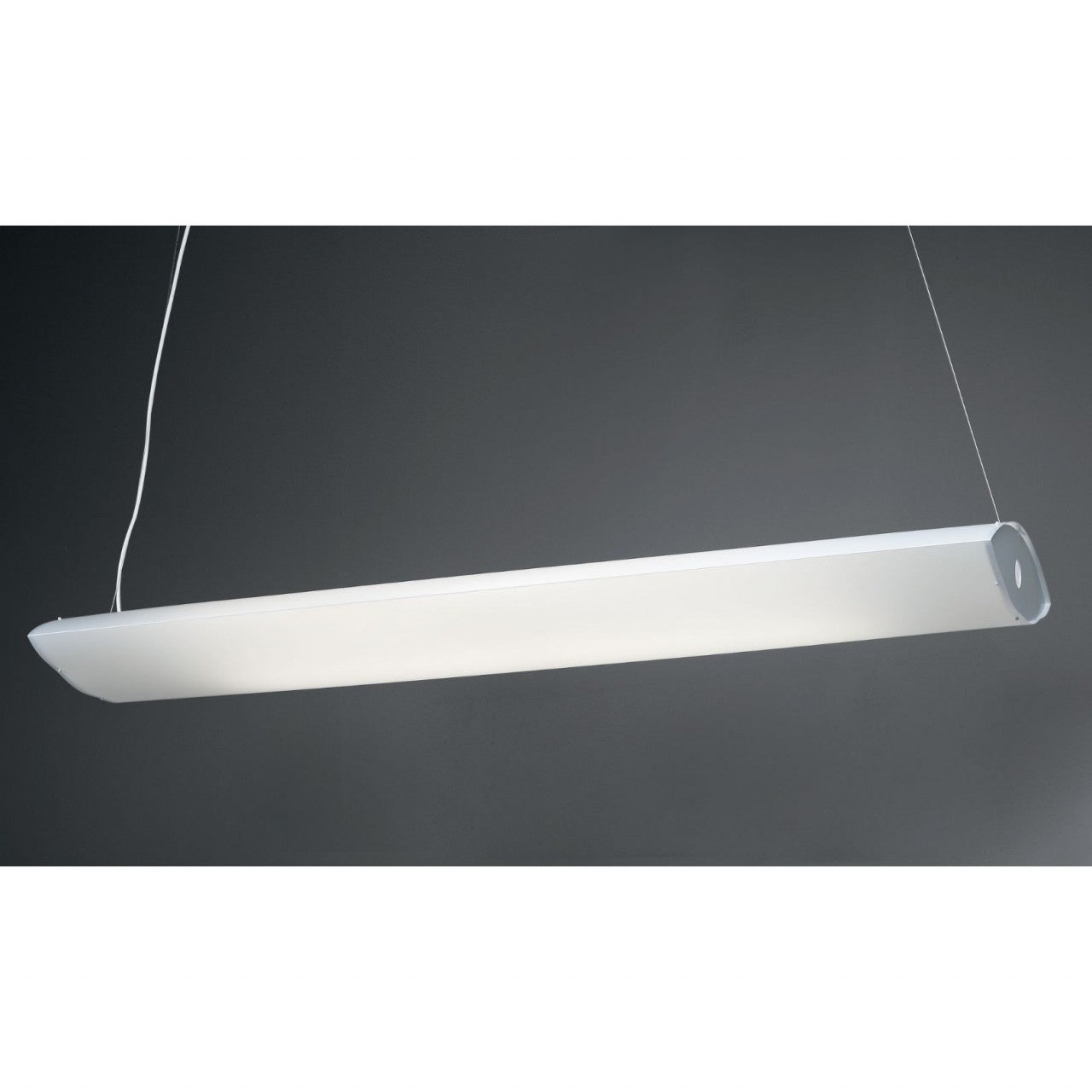 Weiße integrierte LED-Aufhängung aus Kunststoff cm. 157 x 42 x 13h