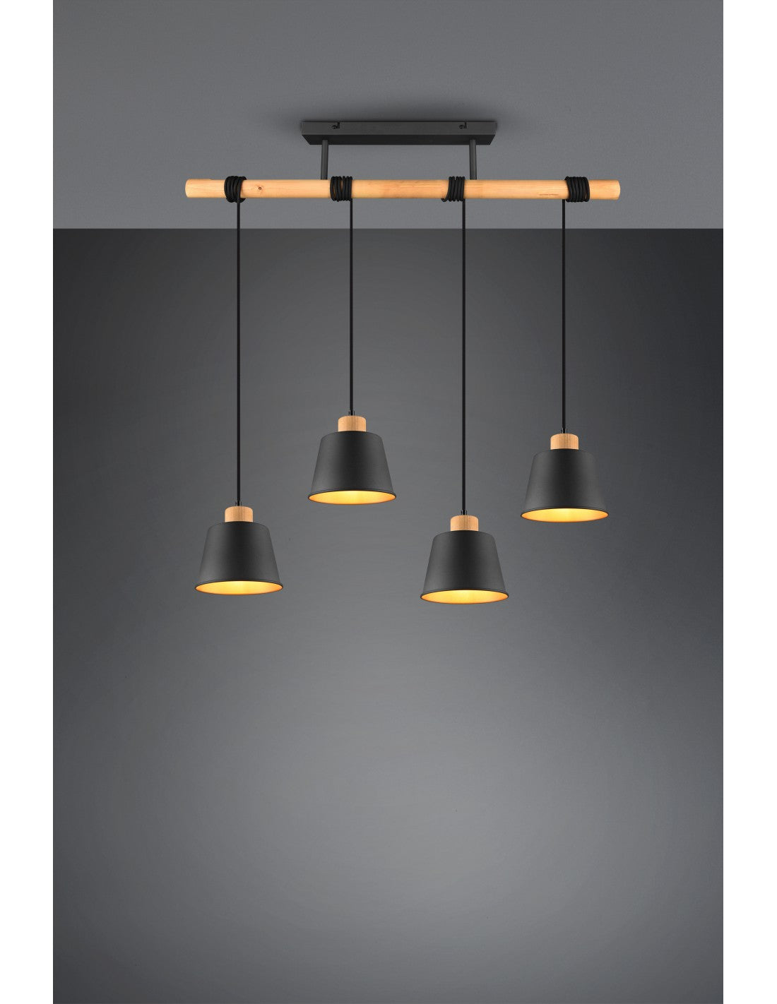 Light Leck 4 Paralüsse Schwarz Oro Harris Trio Lighting