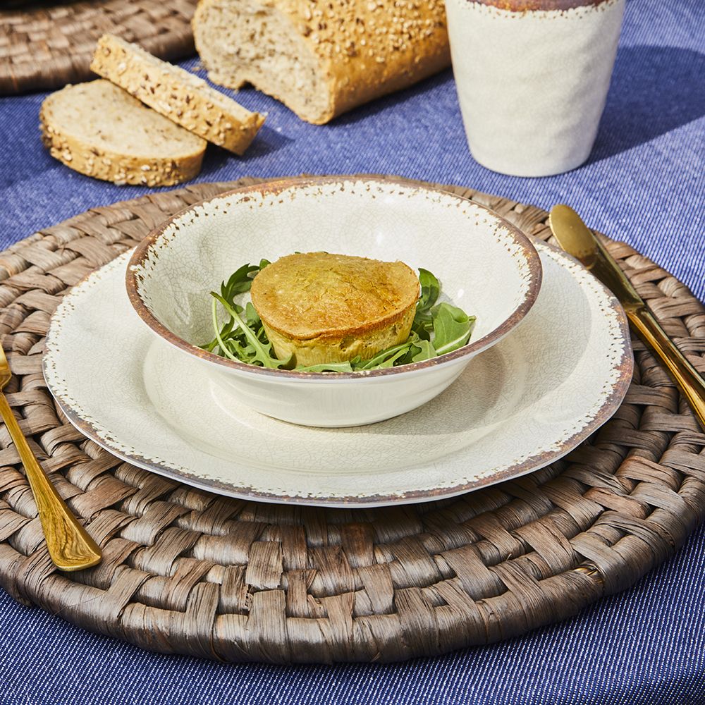 Dienst Piatti 16 Pezzi Craquelist Beige Melamin Beige