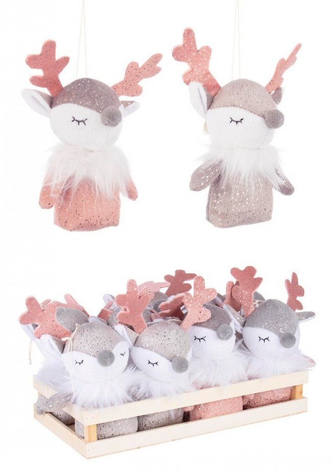 12x Pendaglio Adele Renna Rosa Ass2 Disp12