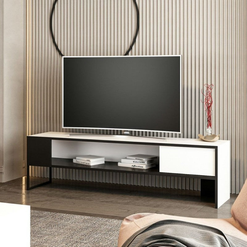 Concord schwarz-weißer TV-Ständer 150x35xh.42 cm.