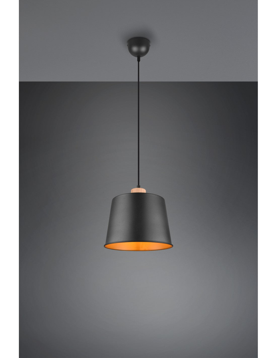 Einzelner Pendellampenschirm Schwarzgold Harris Trio Lighting