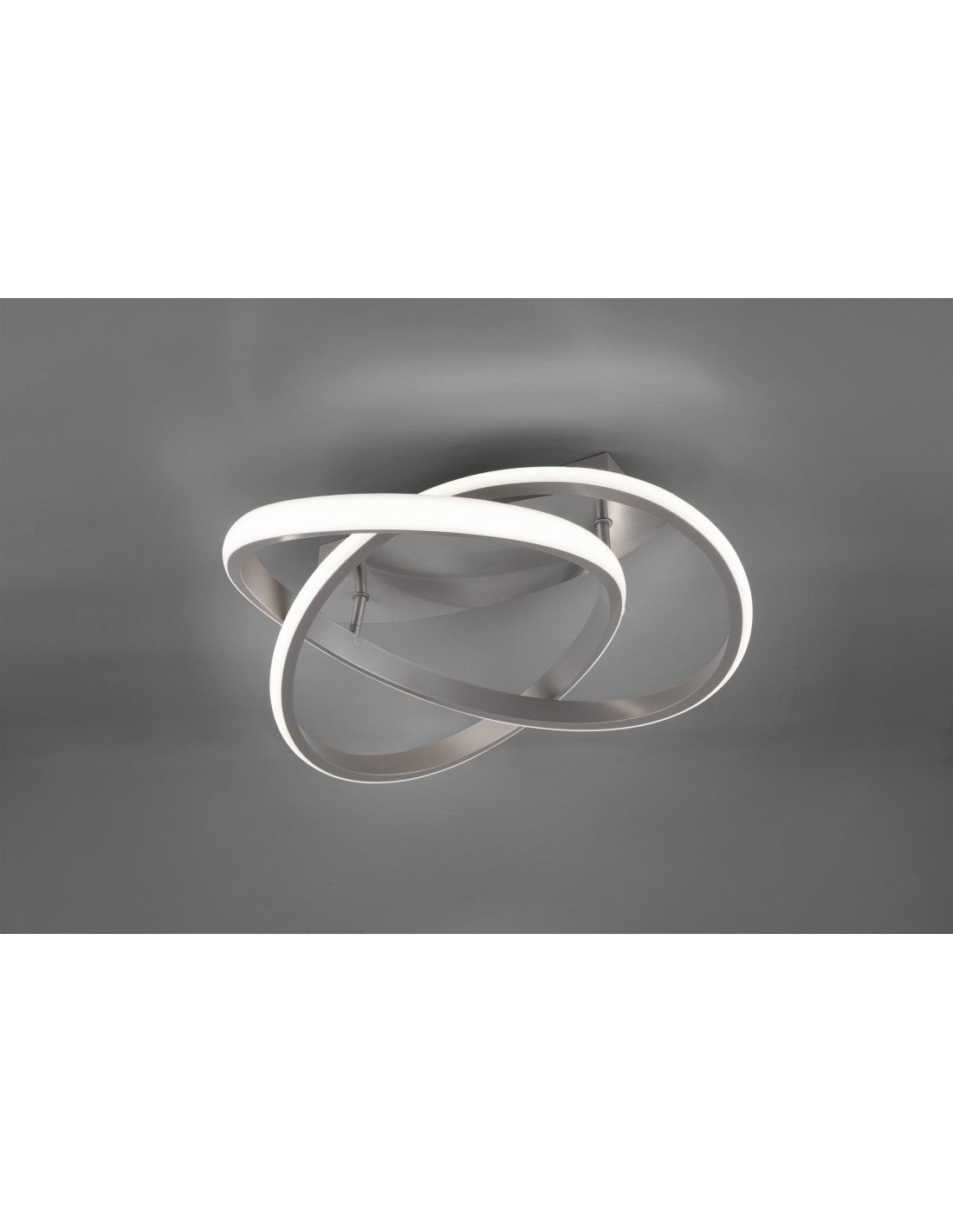 Course Deckenleuchte Nickel Spiral Led 18w Dimmbar Ø45 cm Trio Lighting