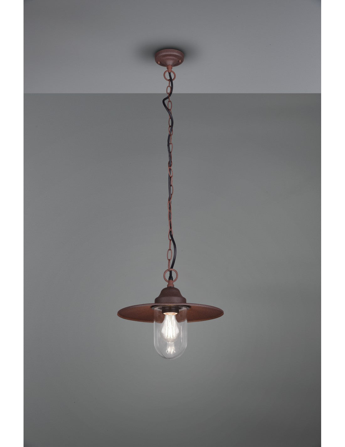 Aufhängung 1xE27 Brenta Rust Glass Diffuser IP44 Trio Lighting