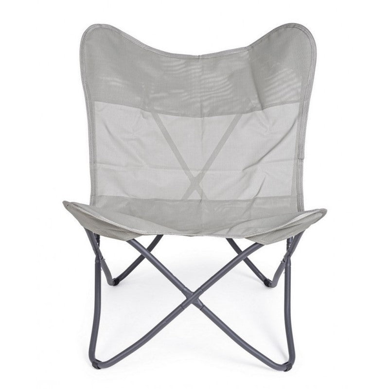 Klappbarer Strandstuhl aus natürlichem Textilene BUTTERFLY GABICCE 77,5x81x H89 cm