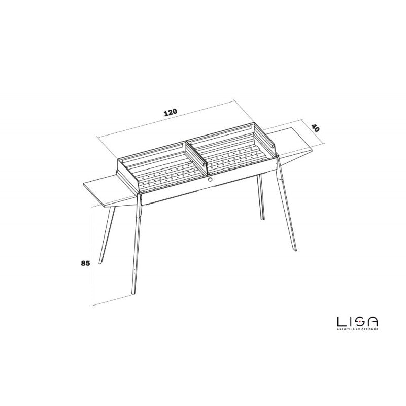 Etna Maxi STEEL Grill Abmessungen: 150 x 62 x 85 h cm