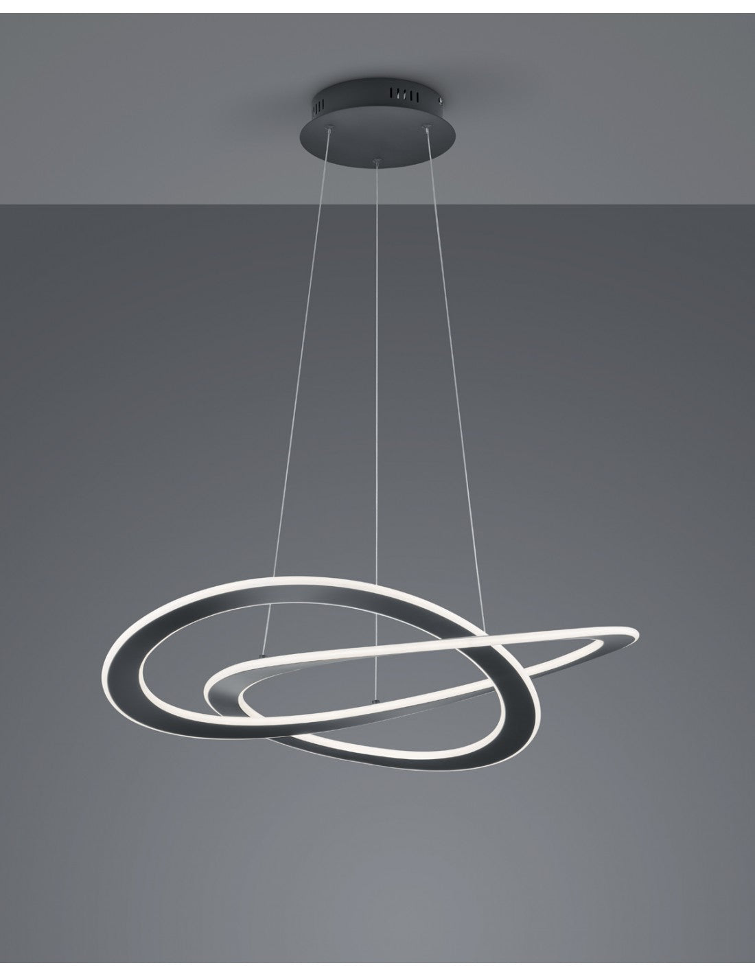 Moderne Suspendierung 2 Cerchi Led Oakland Anthrazit Trio Lighting