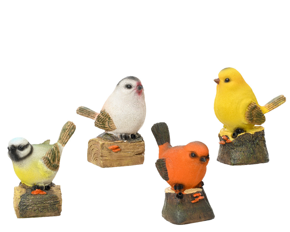 Vogel aus 4 Farben Polyresin