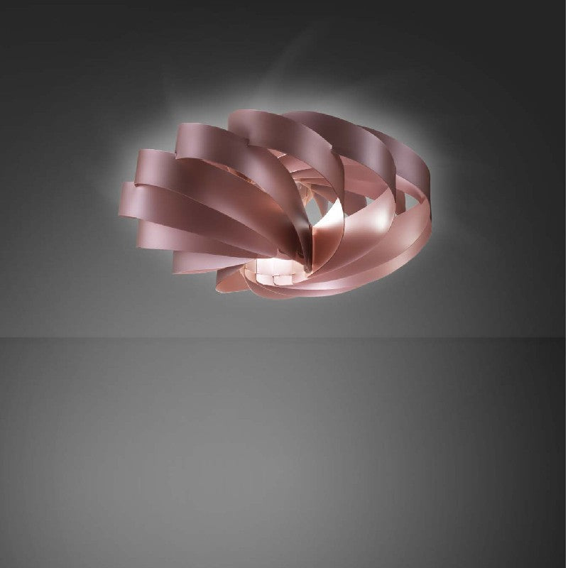 Einflammige FLAT-Deckenleuchte in Polilux Pink, Durchmesser 50 x H22 cm