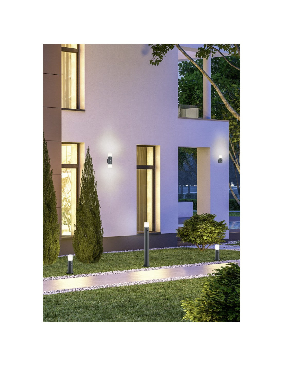 Palo Da Esterno Hoosic 1xE27 Mit Sensor Movimento Anthrazit H80 cm IP44 Trio Lighting