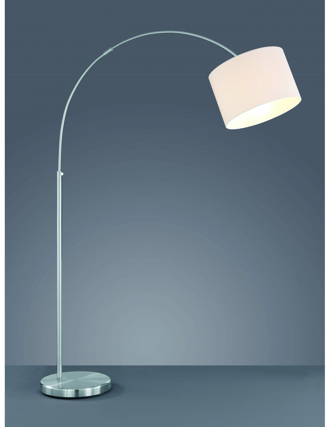 Piantana an Arco Hotel 1xE27 Nichel Paralume Tessuto Bianco Trio Lighting