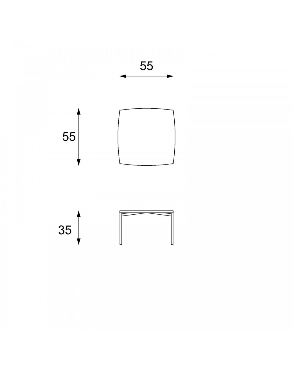Couchtisch 45 x 45 x 45h – Efeu