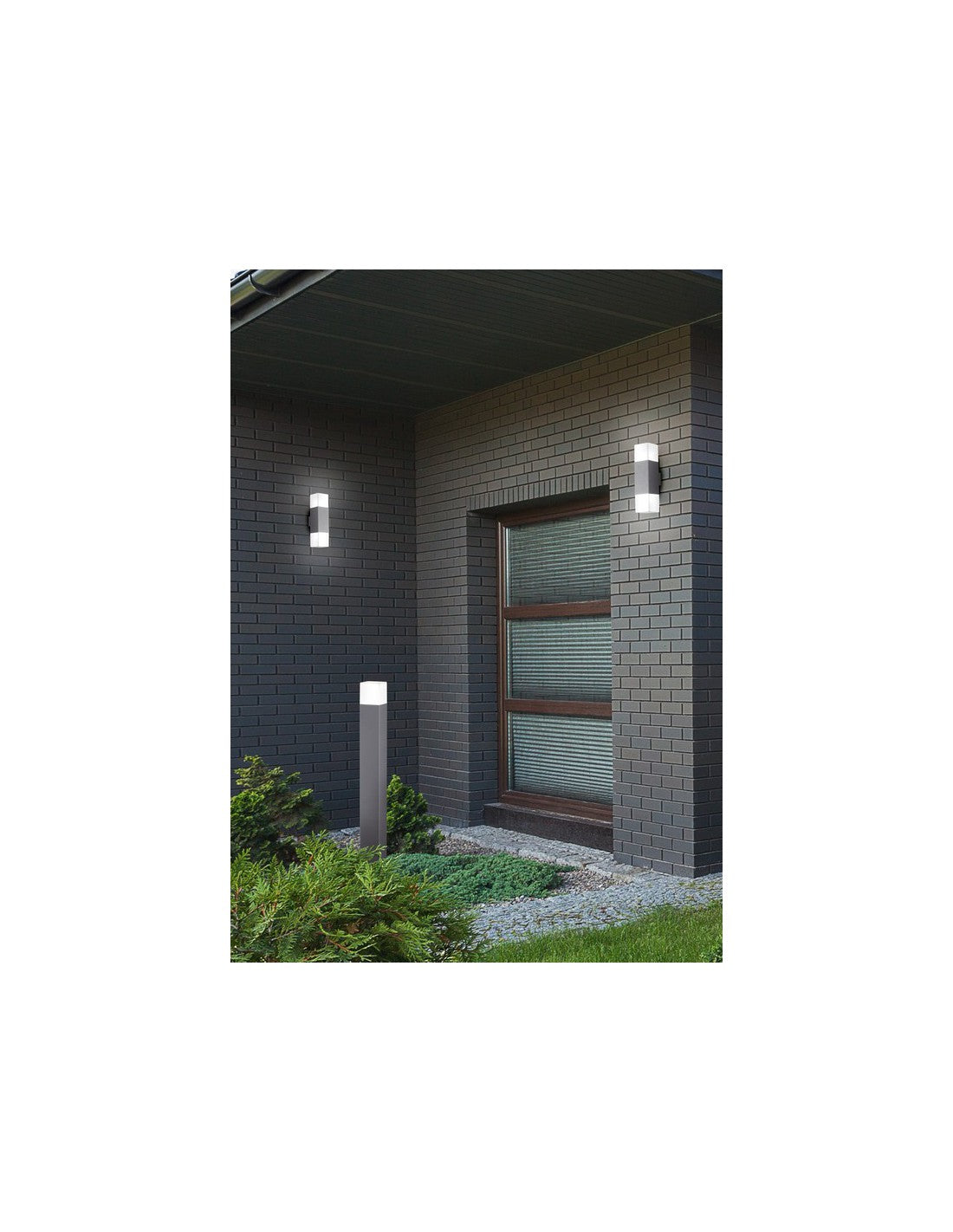 Doppelleuchte LED-Außenleuchte Hudson Aluminium Trio-Beleuchtung