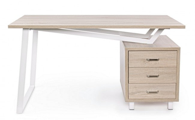 Weißer Holztisch mit Kommode Armande cm 140 x60 x 76 h